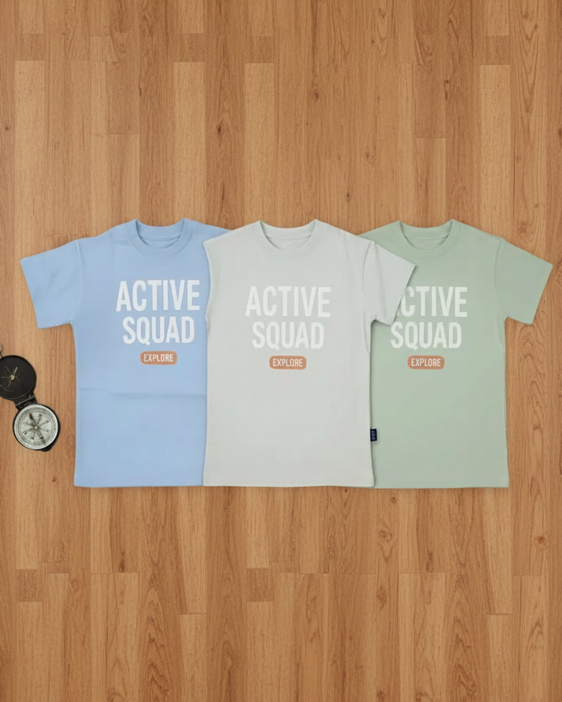 ACTIVE SQUAD T- SHIRT oversized pure cotton soft and combed for BOYS