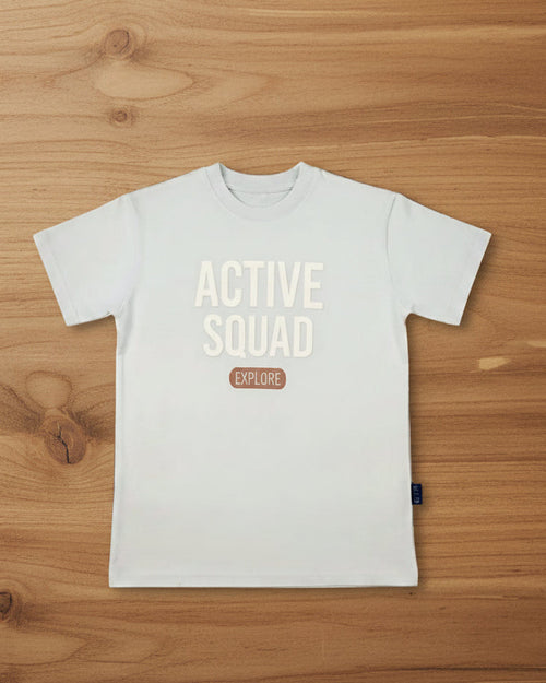 ACTIVE SQUAD T- SHIRT oversized pure cotton soft and combed for BOYS
