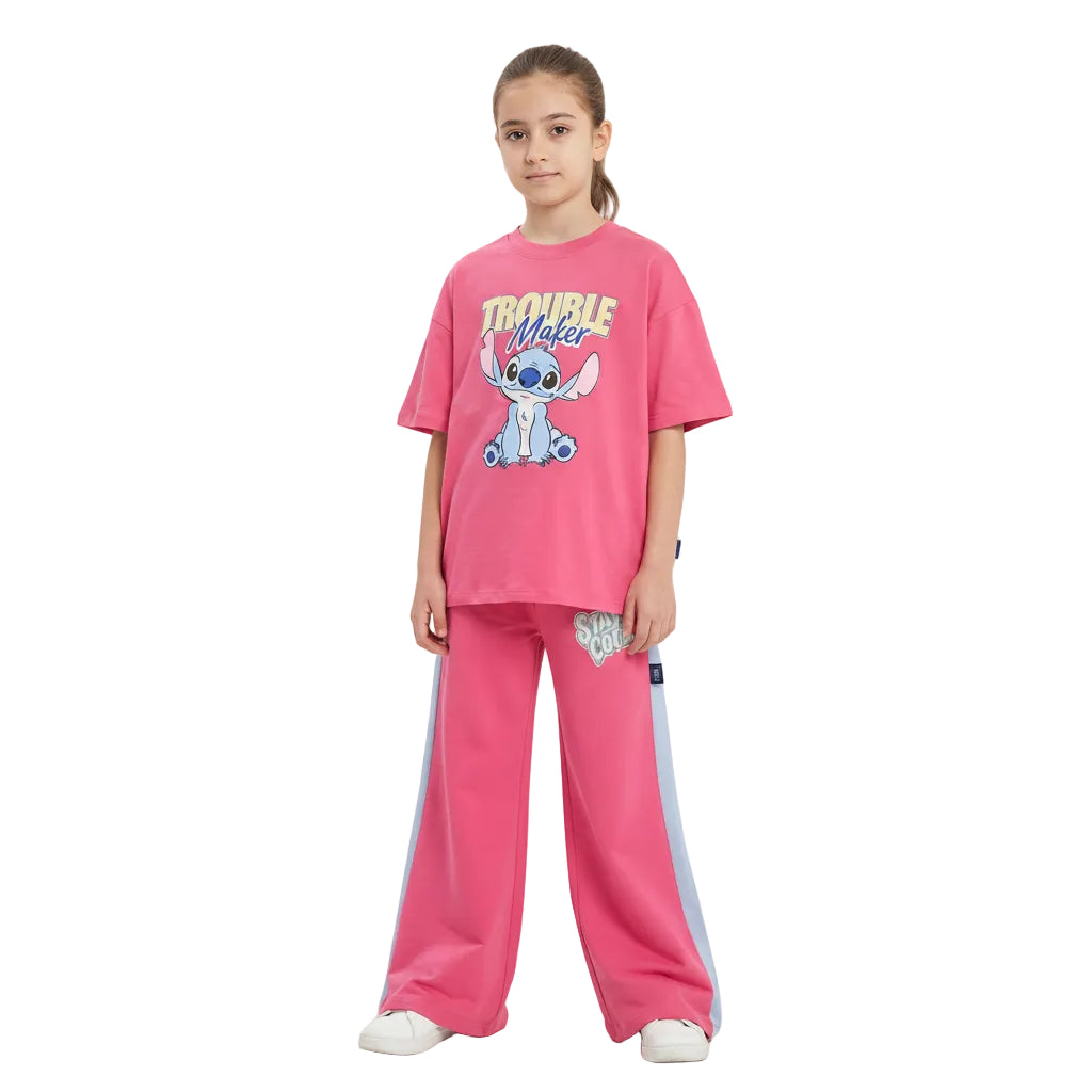 سوت بناتي اوفر سايز فيت stitch trouble maker