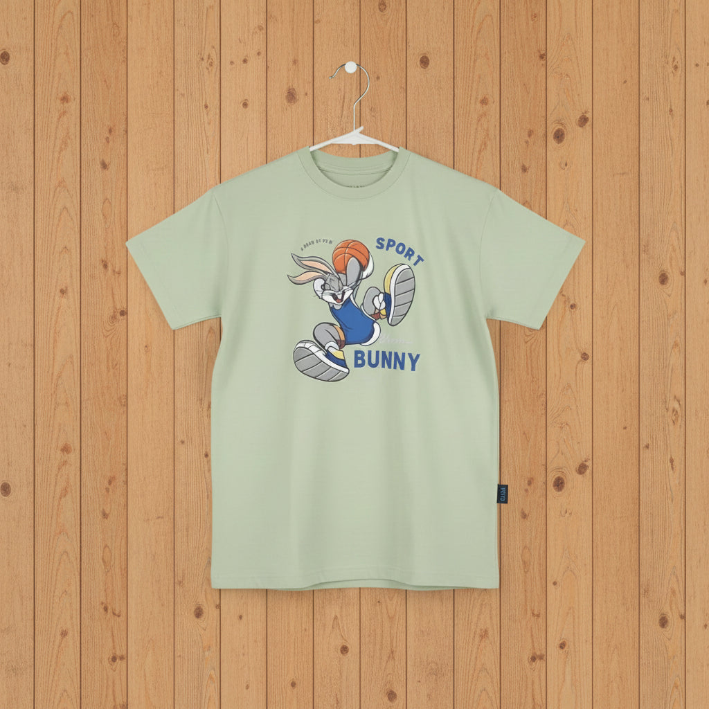 BOYS SPORT BUNNY T- SHIRT oversized pure cotton soft and combed