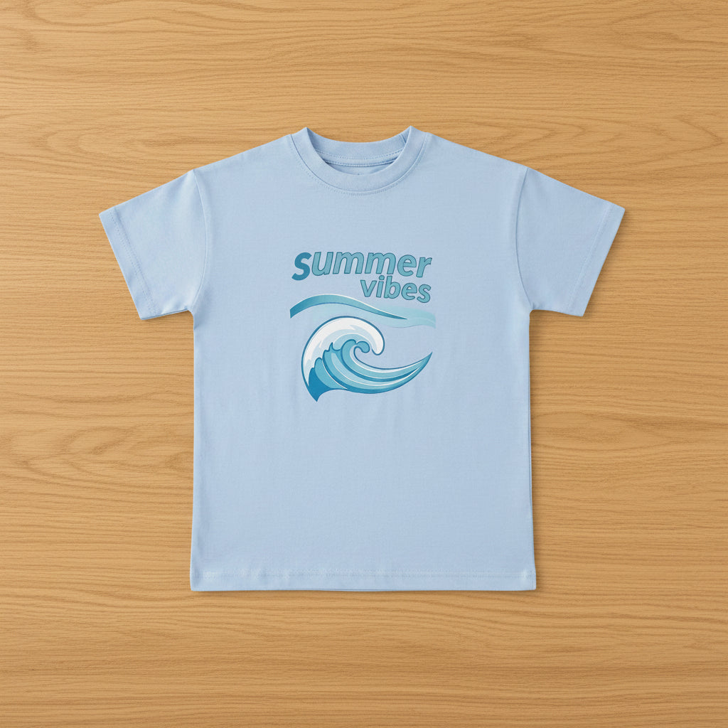 تيشيرت اولادي اوفر سايز فيت  SUMMER VIBES