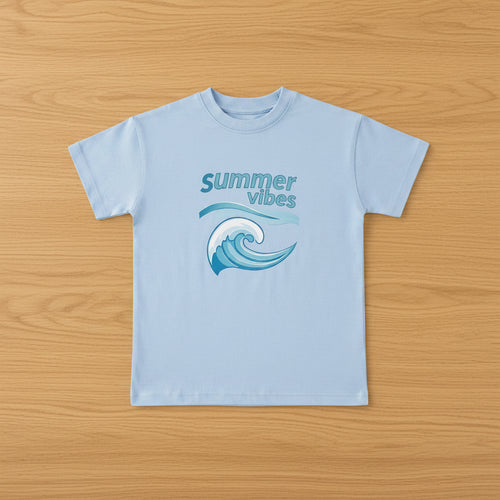 تيشيرت اولادي اوفر سايز فيت  SUMMER VIBES